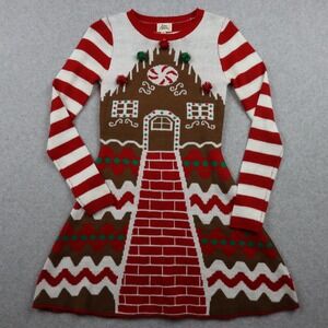 Born Famous Dress Womens XS Gingerbread House Christmas Sweater Knit Long Sleeve